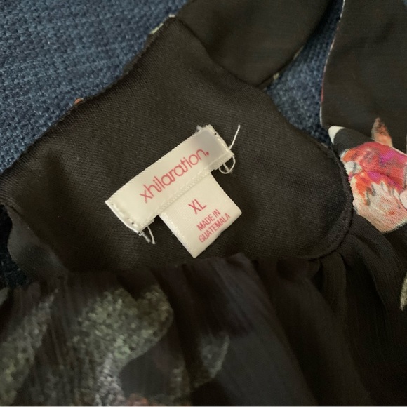 XHILARATION Black Floral Halter-Neck Dress - Picture 4 of 6